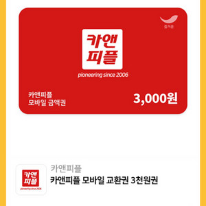 카앤피플 3천원권 2장