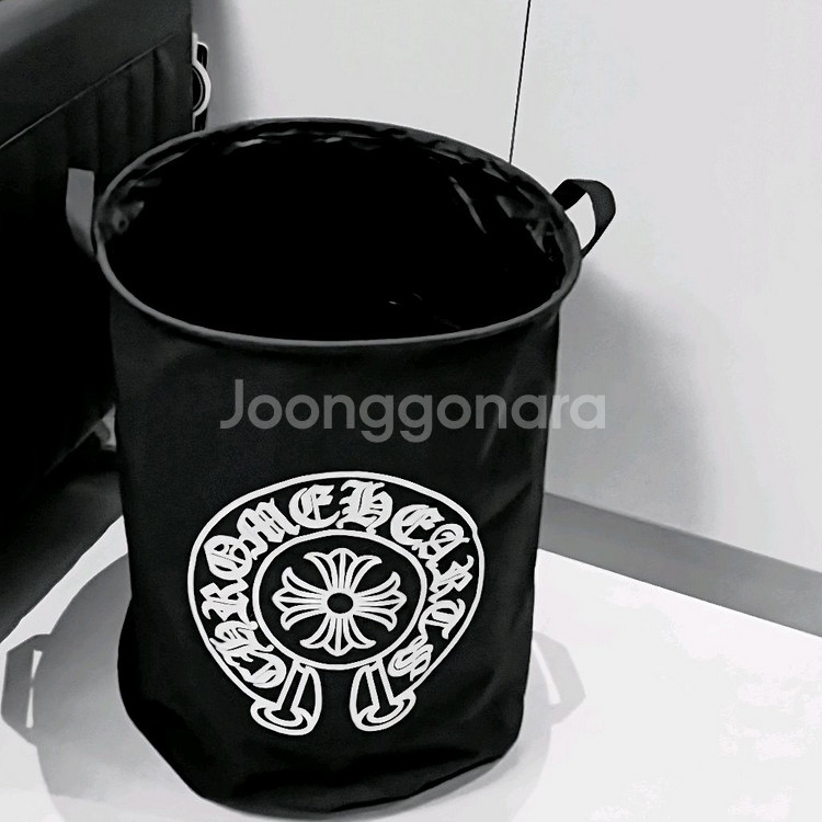 크롬 패턴 원형 접이식 세탁 바구니 빨래 바구니--0
