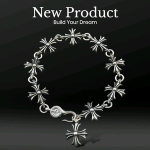 크롬 S925 실버 십자가 타이니 순은 팔찌 남여공용