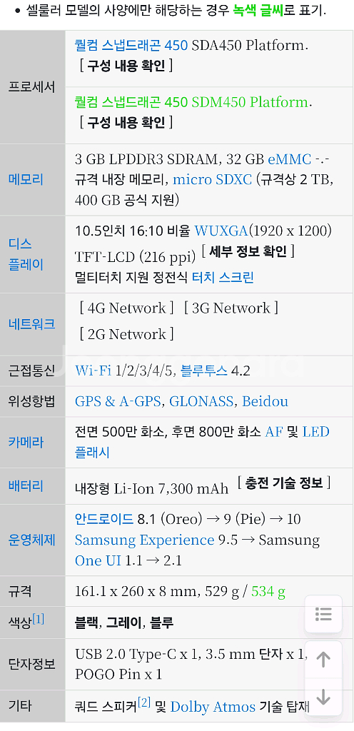 갤럭시탭a 10.5 LTE (통화도 가능) 상태 굿!--6