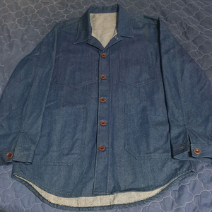 오버핏 샌프란시스코 NYC 폰트 데님 셔츠 자켓 (XL