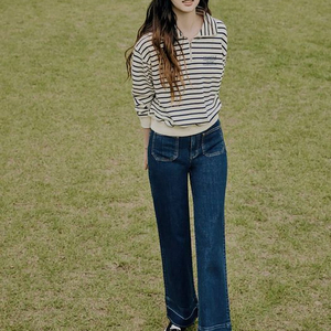 22년 빈폴레이디스 와이드핏 데님팬츠 26 진청 청바지