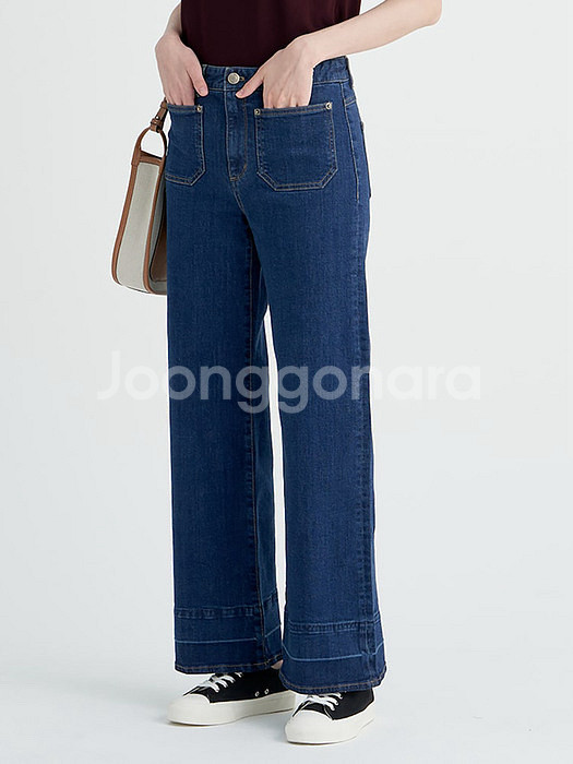 22년 빈폴레이디스 와이드핏 데님팬츠 26 진청 청바지--1