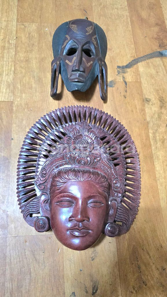 발리.케냐 여인 목조각--8