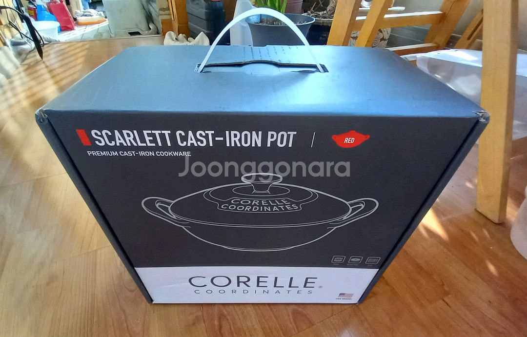 코렐 코디네이츠 스칼렛 주물 웍냄비 21cm 신품--3