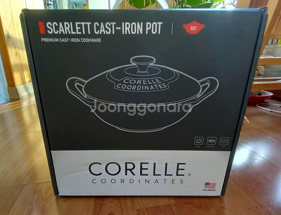 코렐 코디네이츠 스칼렛 주물 웍냄비 21cm 신품--1