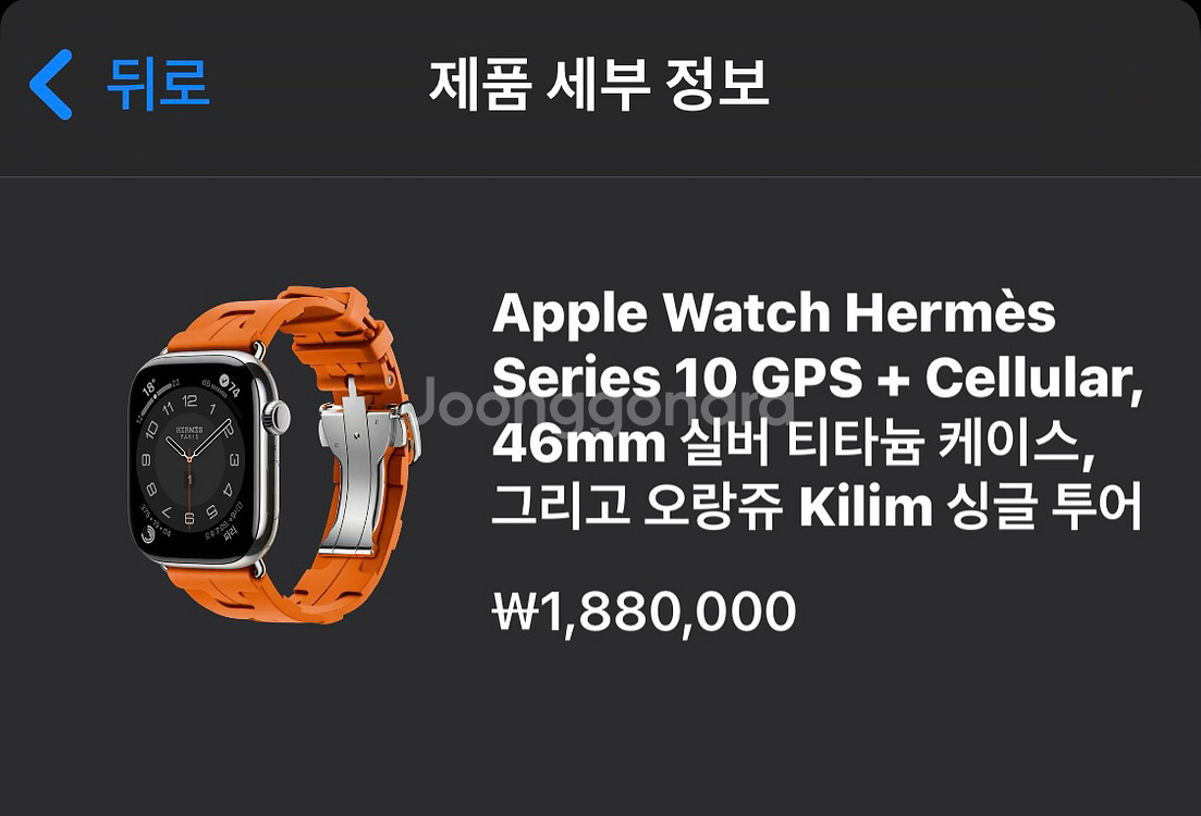 애플워치10 에르메스46mm 킬림 오링쥬 풀셋--0