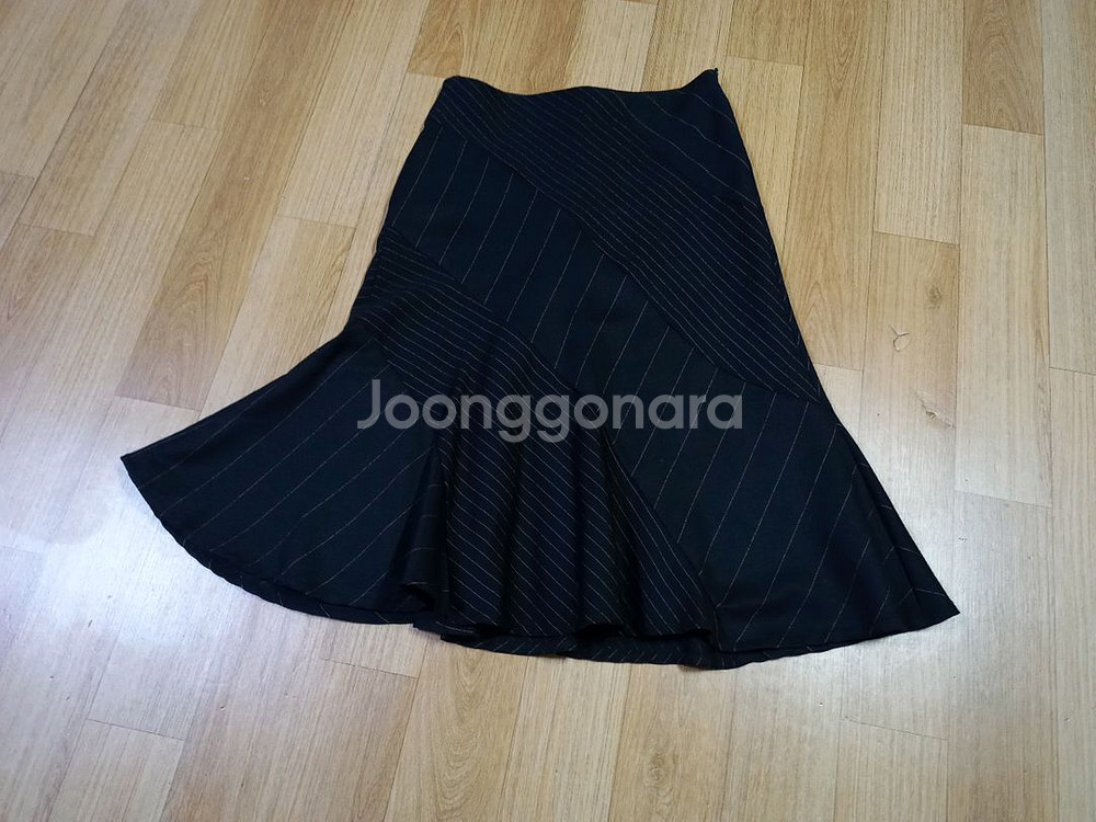 MMG 사선절개 모직스커트--0