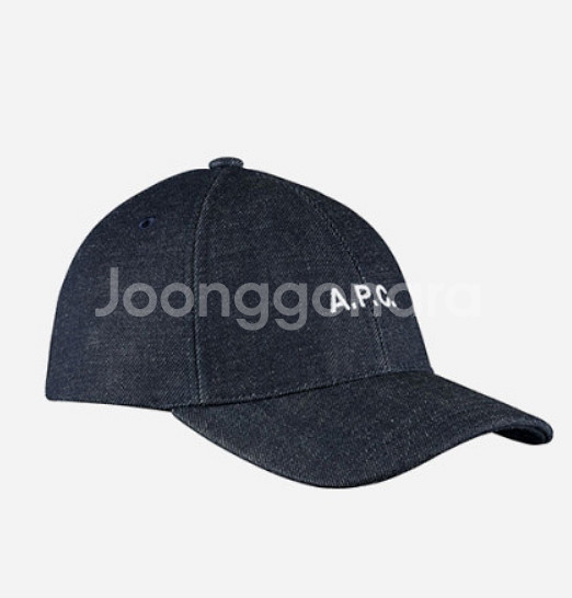 A.P.C 로고 자수 찰리 캡모자 인디고--0
