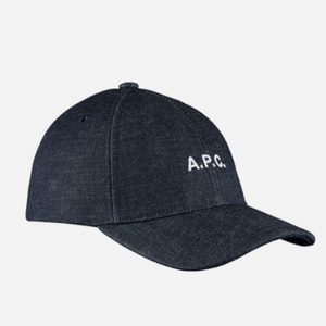 A.P.C 로고 자수 찰리 캡모자 인디고