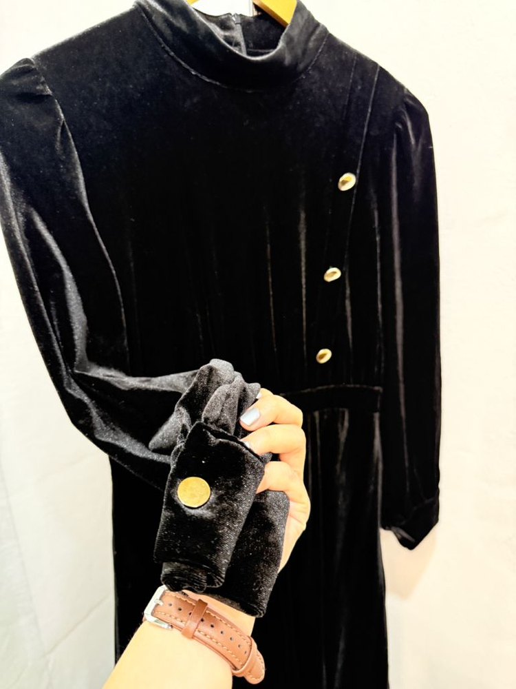 벨벳 롱드레스 하객룩 파티룩 블랙원피스 2764 이미지