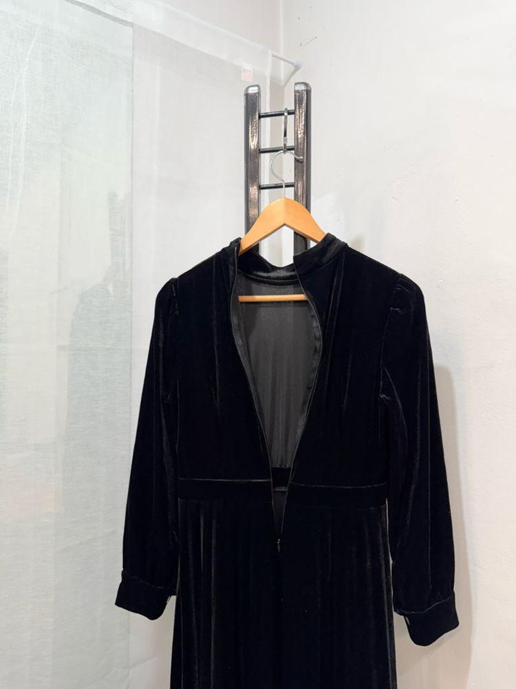 벨벳 롱드레스 하객룩 파티룩 블랙원피스 2764 이미지