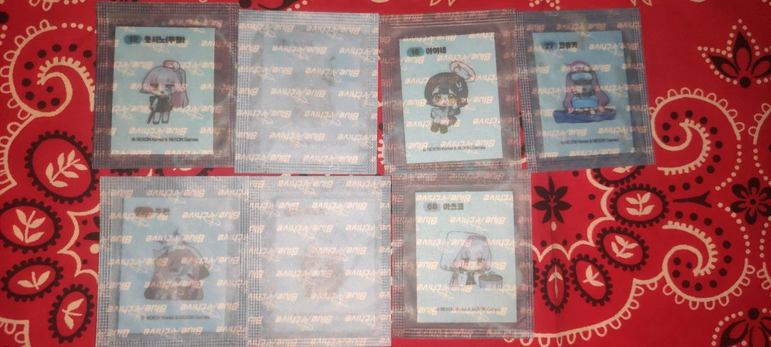 급처 일괄 블루아카이브 웨하스 포토카드 2,띠부씰 이미지