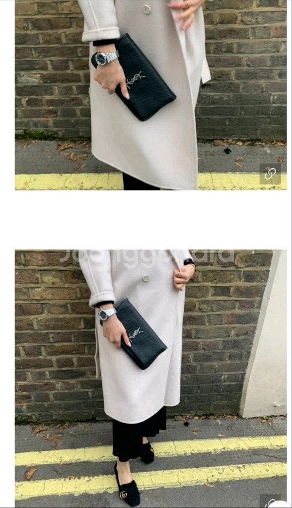 생로랑 클러치 크로커다일 은장 클러치--6
