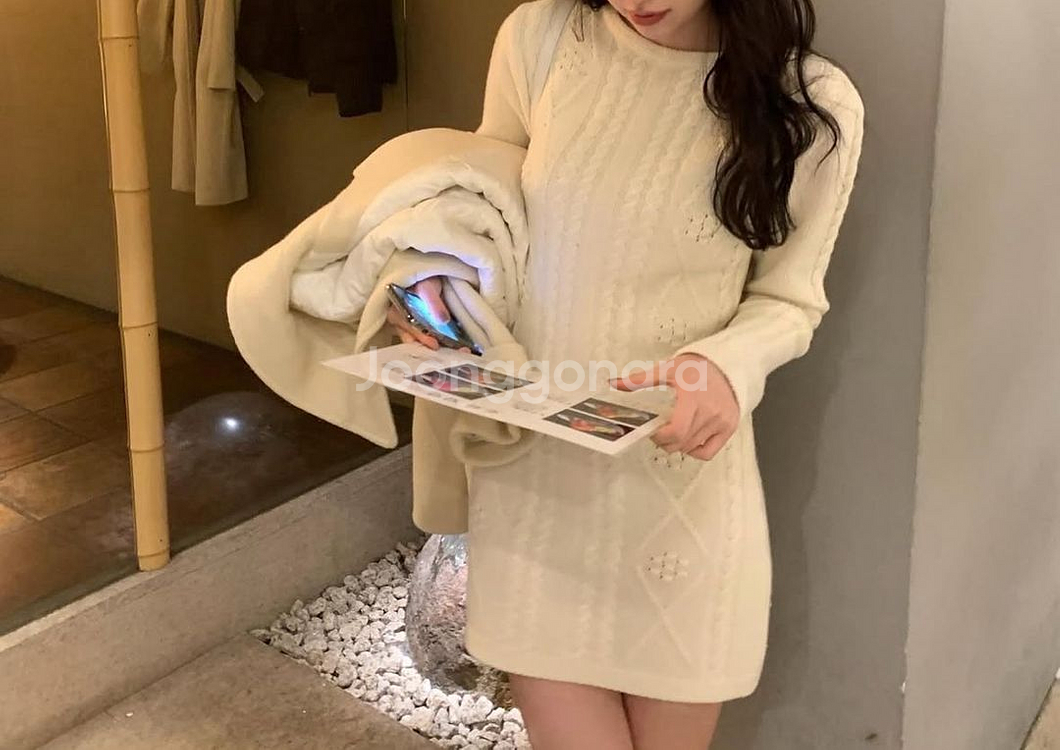 르플레인 리벳니트원피스 새상품--0