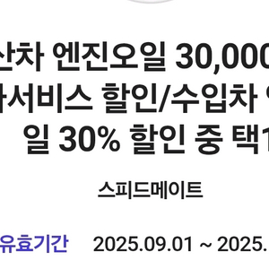 [2500원]스피드메이트 엔진오일 3만원