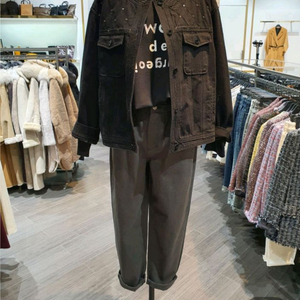 시슬리 퀼팅 데닝 자켓