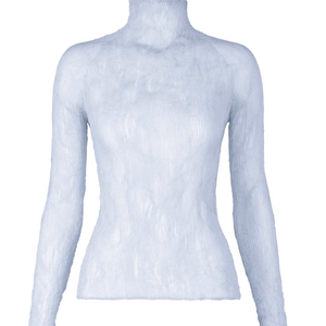 이세이미야케 쉬폰 탑 블루 2