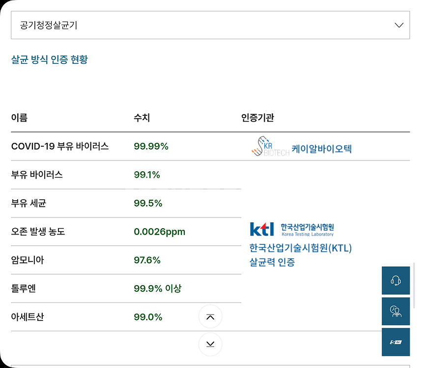 새니텍 공기청정살균기 새니에어V1--7
