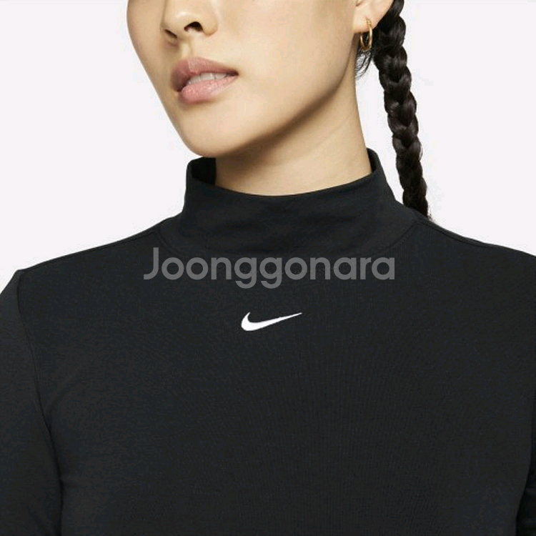 나이키 블랙 터틀넥 티셔츠--2