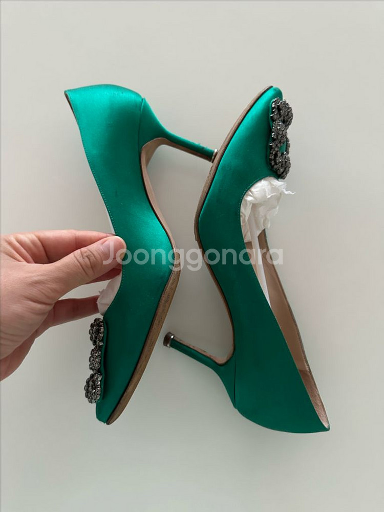 마놀로블라닉 한기시 그린 7cm(웨딩슈즈 착용상품)--4