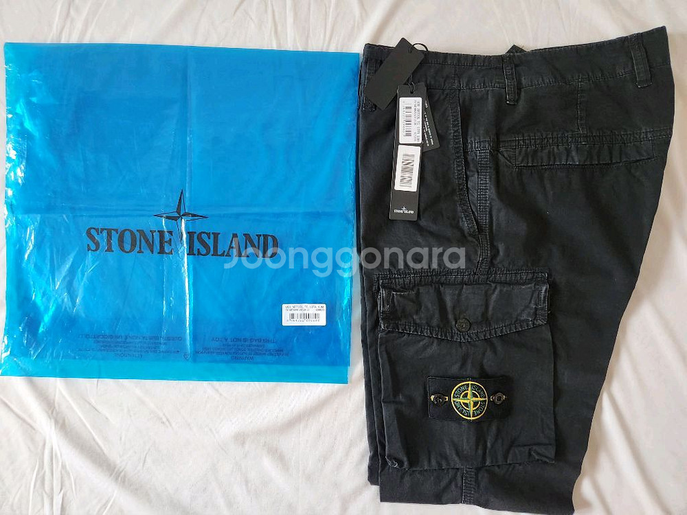 스톤아일랜드/SS시즌 올드이펙트 카고 팬츠 블랙/30--0