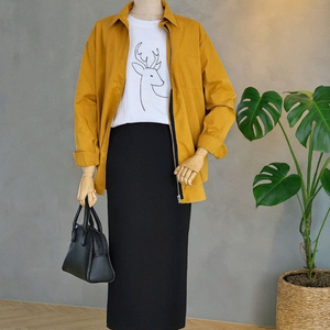 머스터드옐로우 셔츠점퍼