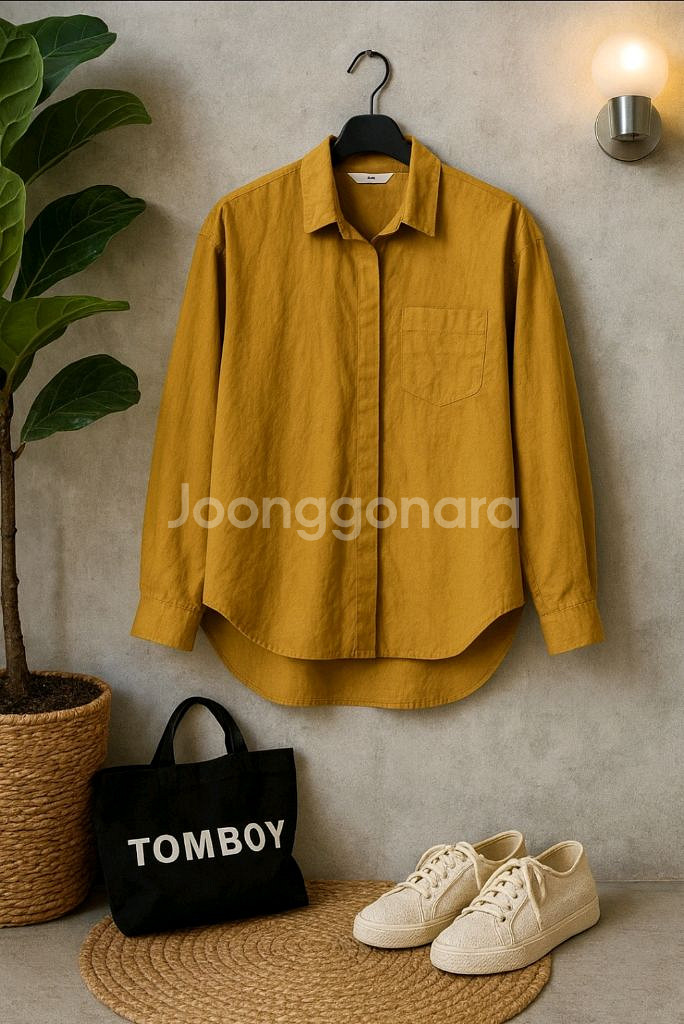 머스터드옐로우 셔츠점퍼--1
