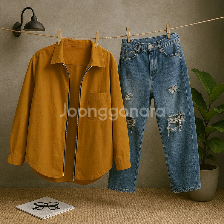 머스터드옐로우 셔츠점퍼--3