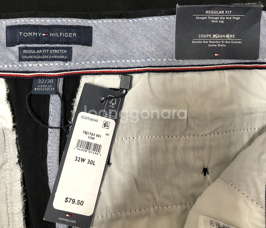 타미힐피거 플랙스 레귤러핏 치노팬츠/블랙--2