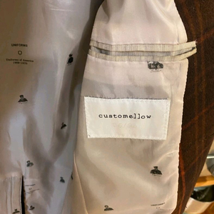 customellow 커스텀멜로우 체크 울 코트