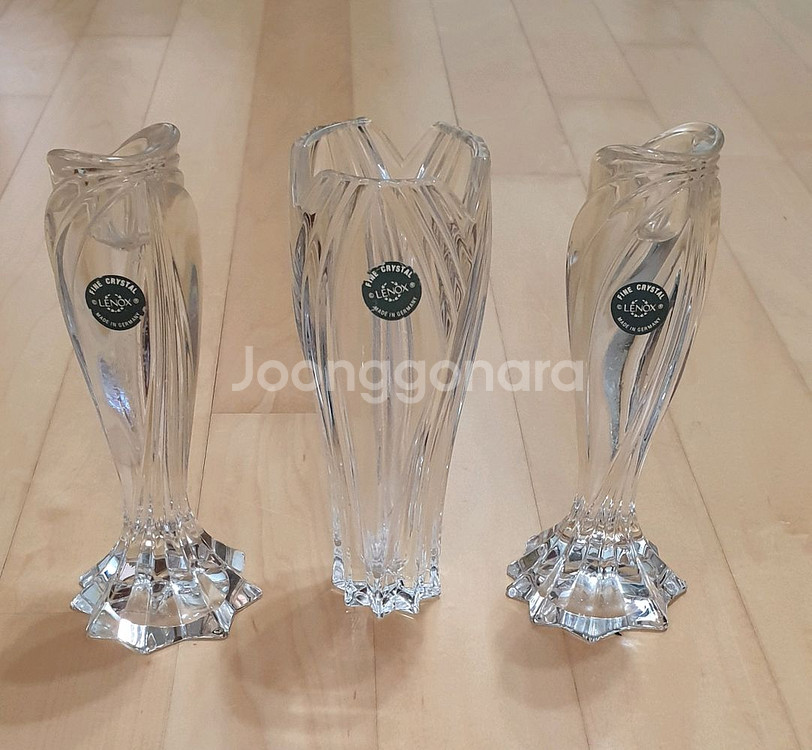 [정품 Lenox] 독일제 크리스털 화병 + 촛대 세트--0