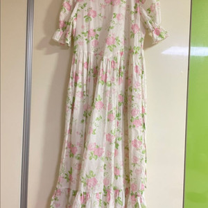 꽃무늬 원피스 롱 플라워 허리끈 원피스 홈웨어 파자마