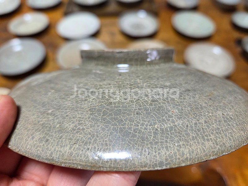 고미술품 고려청자 찌글이 청자접시--4