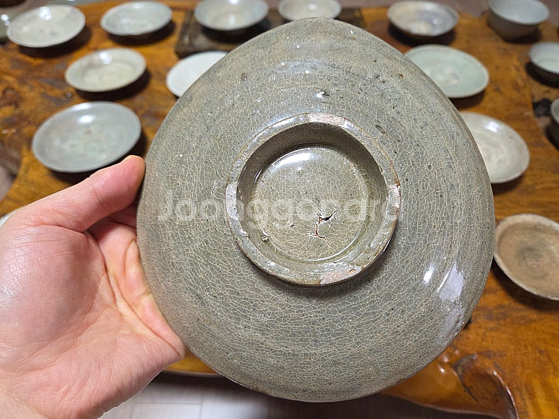 고미술품 고려청자 찌글이 청자접시--7