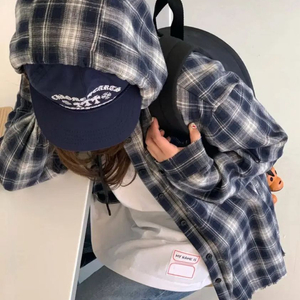 아이링마켓 플란넬 체크 후디셔츠