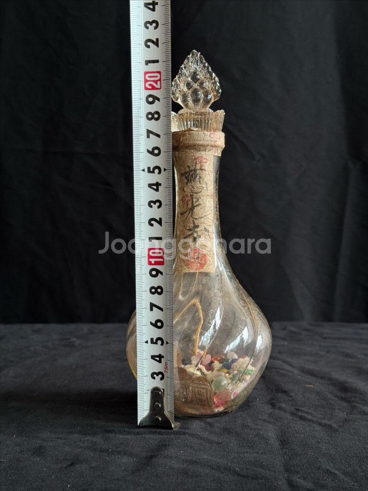 [골동품] 연대감 깊은 밀봉 유리 수정 사리함 사리병--9