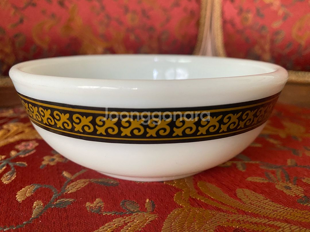 빈티지 파이렉스 에보니 샐러드볼 블랙골드 4pc--1