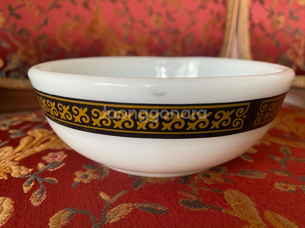 빈티지 파이렉스 에보니 샐러드볼 블랙골드 4pc--2