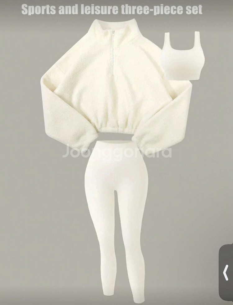 [새상품] 아이보리 S사이즈 3피스 후리스 / 하이웨스--0