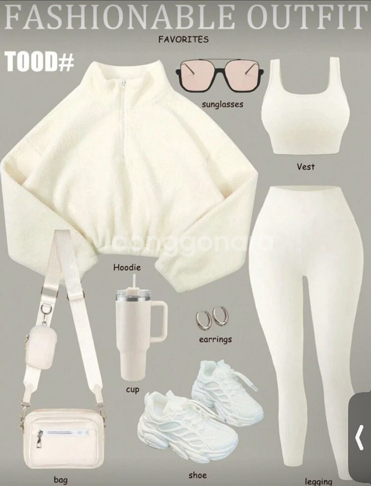 [새상품] 아이보리 S사이즈 3피스 후리스 / 하이웨스--5