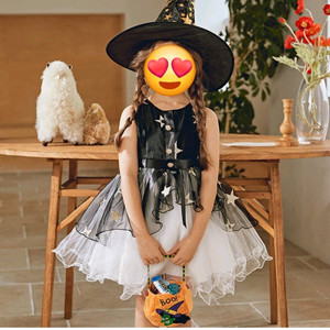 여아 할로윈 원피스 + 모자 120 사이즈