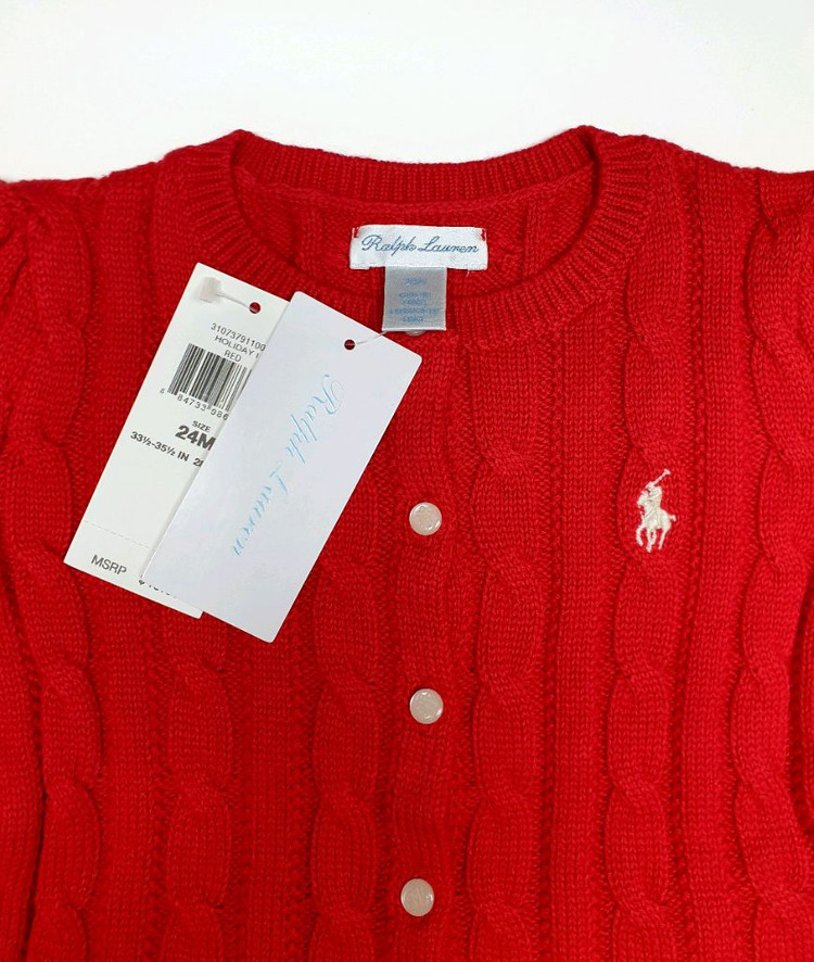 [새상품] 폴로 베이비 키즈 케이블 니트 가디건 24M--1