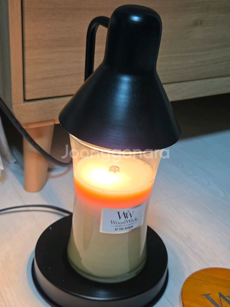 캔들 워머 + 우드윅 캔들3개+할로겐 전구3개--0