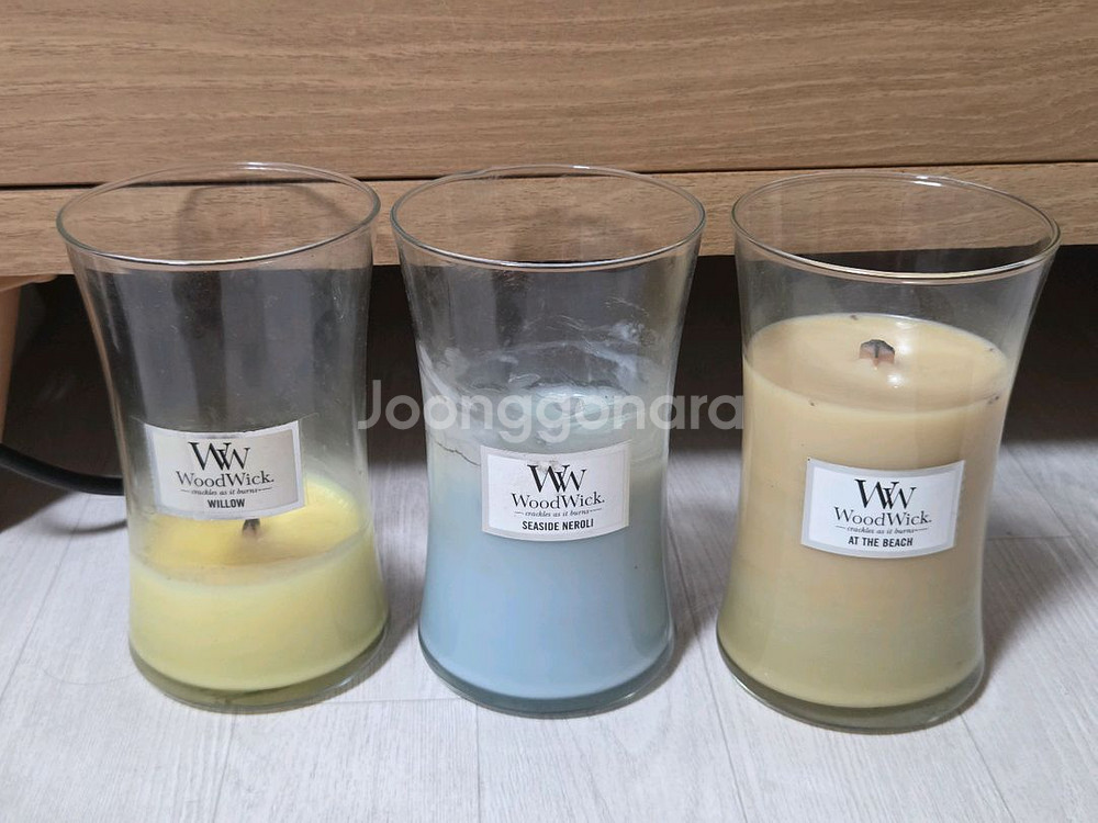 캔들 워머 + 우드윅 캔들3개+할로겐 전구3개--3