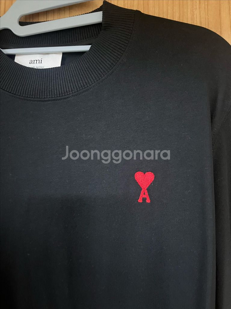 아미 라이트웨이트 스몰하트 맨투맨 블랙 XS--8