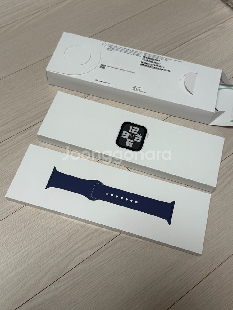 애플워치SE2 셀룰러 실버 알루 미늄 데님 스포츠밴드--0