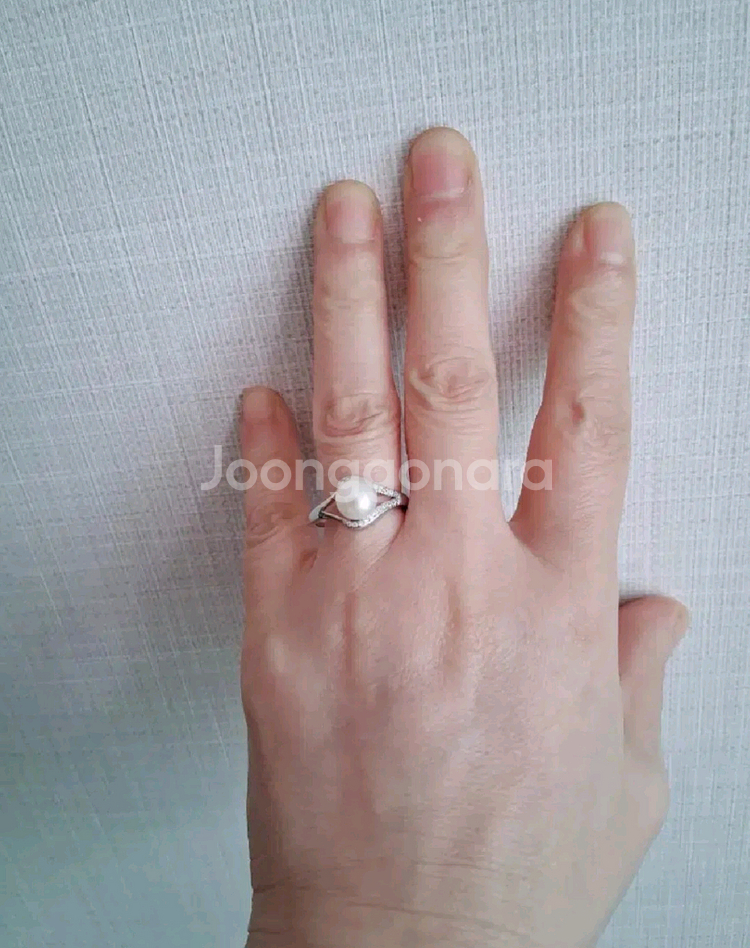 담수진주 화이트 귀걸이.반지세트 새상품--7