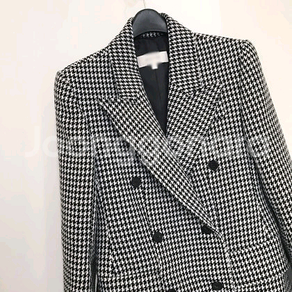 더치치 체크 더블 브레스트 코트 고걸 칙스라벨--9