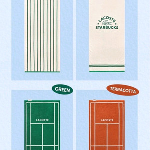 스타벅스 프리퀀시 라코스테 트렌타월 아이보리 악어 캐릭